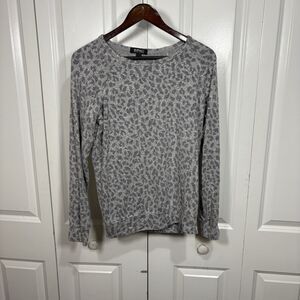 Buffalo David Bitton Sweater Women S Gray Animal Print Pullover Fall Winter Cozy